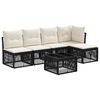 vidaXL Havesofa S&aelig;t 6 stk. Sort polyrattan