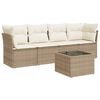 vidaXL sofas&aelig;t til haven 5 dele med hynder polyrattan beige