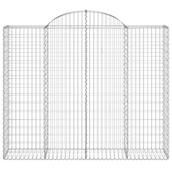 vidaXL buede gabionkurve 9 stk. 200x50x160/180 cm galvaniseret jern