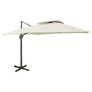 vidaXL fritst&aring;ende haveparasol med dobbelt top 300x300 cm sand