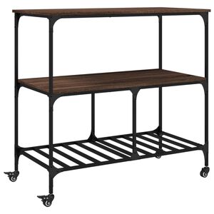vidaXL k&oslash;kkenvogn 100x50x95 cm konstrueret tr&aelig; brun egetr&aelig;sfarve