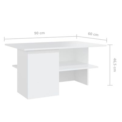 vidaXL sofabord 90x60x46,5 cm spånplade hvid