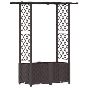 vidaXL H&aelig;vet Bed med Trellis og Tag Brun 124,5 x 40 x 136 cm PP
