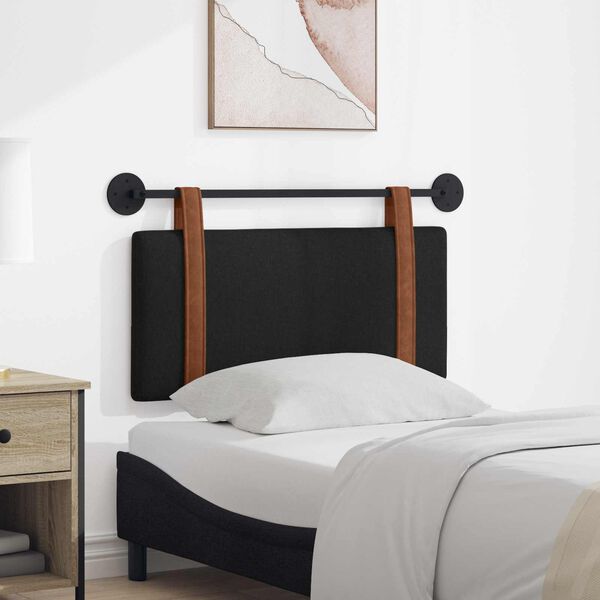 vidaXL H&aelig;ngende Hovedgavl V&aelig;gmonteret Sort 90 x 55 x 5 cm Antik PU