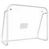 vidaXL fodboldm&aring;l med net 125x96x60 cm st&aring;l og polyester hvid