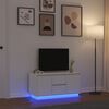 vidaXL tv-bord med LED-lys 100x41x50 cm hvid