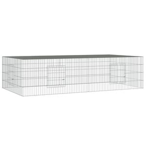 vidaXL 2-panels kaninbur 220x110x55 cm galvaniseret jern