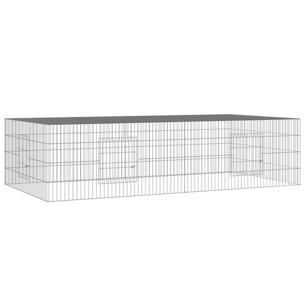 vidaXL 2-panels kaninbur 220x110x55 cm galvaniseret jern