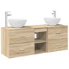 vidaXL Badev&aelig;relsesskabs&aelig;t 3 stk. Sonoma-eg 49,5 x 41 x 64,5 cm