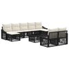 vidaXL Havesofa S&aelig;t 10 stk. Sort polyrattan