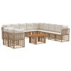 vidaXL Havesofa S&aelig;t 12 stk. Naturlig og Creme Hvid polyrattan