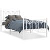 vidaXL sengeramme med sengegavl og fodg&aelig;rde 80x200 cm metal hvid