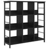 vidaXL Bogreol 9 niveauer 102 x 32 x 104,5 cm Konstrueret tr&aelig; Sort eg