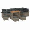 vidaXL Havesofa S&aelig;t 10 stk. Gr&aring; polyrattan