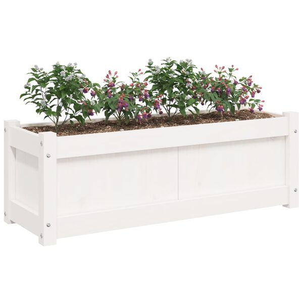 vidaXL plantekasse 90x31x31 cm massivt fyrretræ hvid