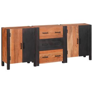 vidaXL Sideboard 3 pcs Brun 55 x 30 x 75 cm Massivt Akacietr&aelig;