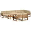 vidaXL Udend&oslash;rs sofagruppe med pude 9 pcs Naturlig og Beige