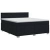 vidaXL Boxmadras med topmadras med hovedg&aelig;rde Sort 160 x 200 cm Stof