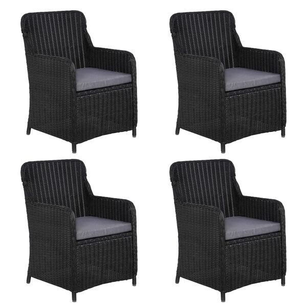 vidaXL spisebordss&aelig;t til haven 5 dele sort