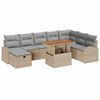 vidaXL Havesofa S&aelig;t med pude med opbevaring 9 pcs Beige polyrattan