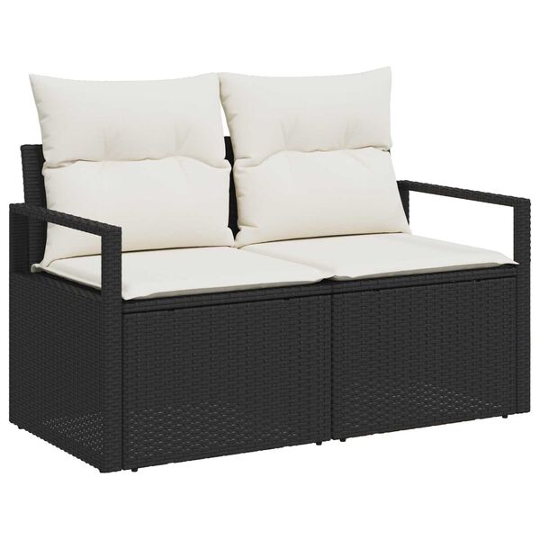 vidaXL Sofa S&aelig;t med pude med opbevaring 5 pcs Brun og Creme polyrattan
