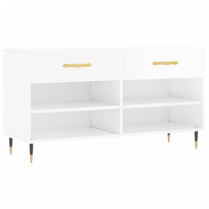 vidaXL skob&aelig;nk 102x35x55 cm konstrueret tr&aelig; hvid h&oslash;jglans