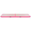 vidaXL oppustelig gymnastikmåtte med pumpe 500 x 100 x 10 cm PVC Pink