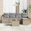 vidaXL Sofa S&aelig;t med pude 6 pcs Beige polyrattan