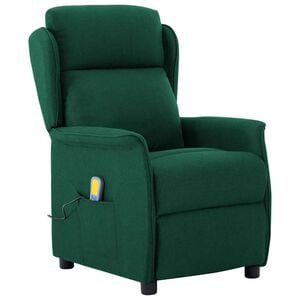 vidaXL Massagestol med pude M&oslash;rkegr&oslash;n 93.5 x 67.5 x 101.5 cm Stof