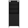 vidaXL Highboard med skuffe Sort eg 69,5 x 34 x 180 cm Konstrueret træ