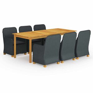 vidaXL spisebordss&aelig;t til haven 7 dele m&oslash;rkegr&aring;