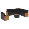 vidaXL sofas&aelig;t til haven 10 dele med hynder polyrattan sort