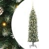 vidaXL Kunstigt slankt juletr&aelig; Gr&oslash;n og Hvid 120 cm