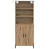vidaXL Highboard Artisan Egetr&aelig; 69,5 x 32,5 x 180 cm Konstrueret tr&aelig;