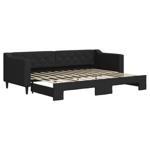 vidaXL daybed med udtr&aelig;k 80x200 cm stof sort