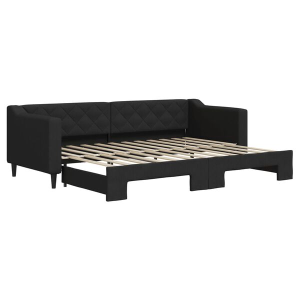 vidaXL daybed med udtræk 80x200 cm stof sort