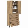 vidaXL Highboard Artisan Egetr&aelig; 69,5 x 34 x 180 cm Konstrueret tr&aelig;