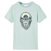 T-shirt til b&oslash;rn str. 140 striber lys mintgr&oslash;n