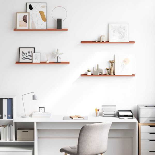 vidaXL V&aelig;ghylde med hylde 4 pcs R&oslash;d 80 x 9 x 3 cm Konstrueret tr&aelig;