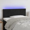 vidaXL sengegavl med LED-lys 80x5x78/88 cm velour sort