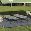vidaXL Foldende Camping Seng 2 pcs Gr&aring; 206 x 76 x 74 cm Oxford og St&aring;l