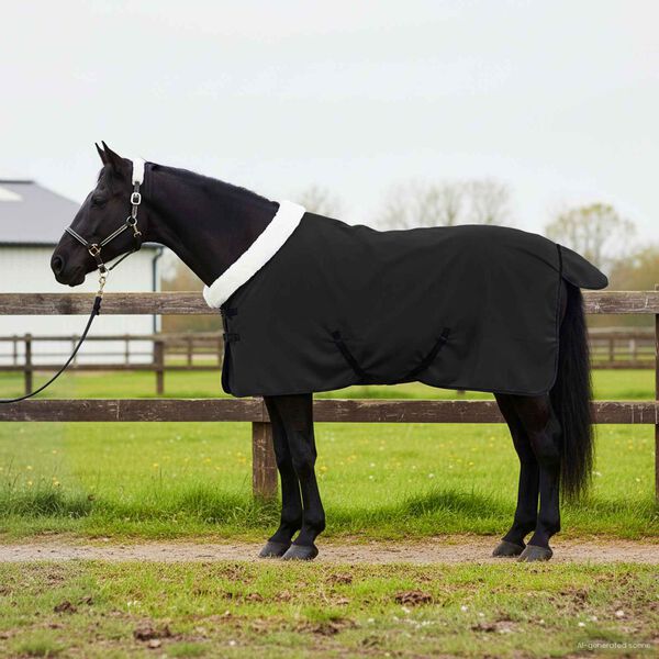 vidaXL Hestet&aelig;ppe Sort 85 cm Polar fleece