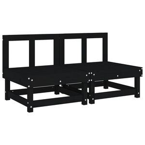 vidaXL midtermoduler til havesofa 2 stk. massivt fyrretr&aelig; sort