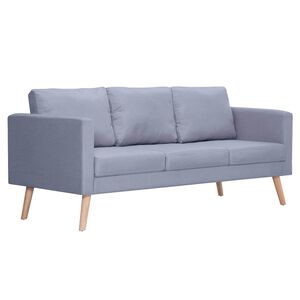 vidaXL sofa 3-pers. stof lysegr&aring;