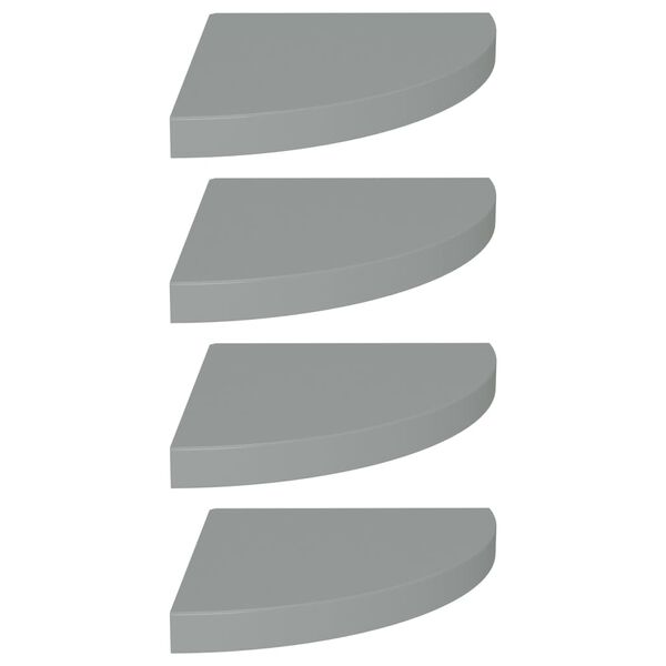 vidaXL hjørnehylder 4 stk. 35x35x3,8 cm MDF grå