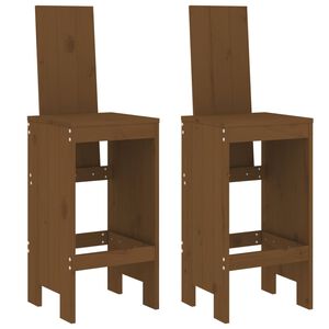 vidaXL barstole 2 stk. 40x42x120 cm massivt fyrretr&aelig; gyldenbrun