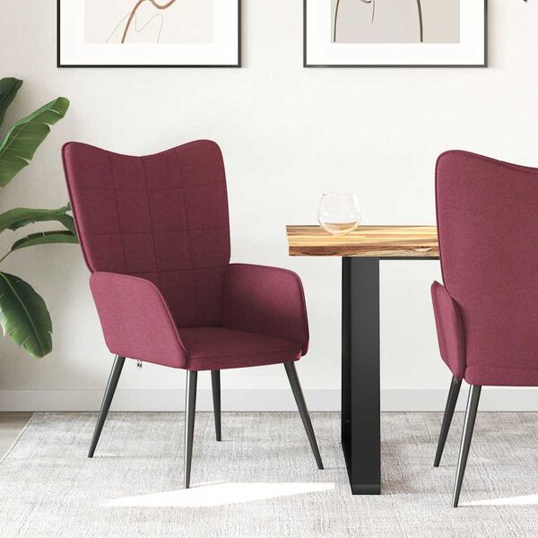 vidaXL l&aelig;nestol stof vinr&oslash;d