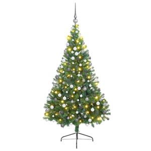 vidaXL Kunstig Forbelyst Juletr&aelig; med 300 LED'er Gr&oslash;n 180 cm PVC