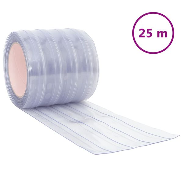 vidaXL b&aelig;ndelgardin 200 mm x 1,6 mm 25 m PVC transparent