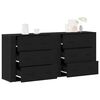 vidaXL Sideboard med skuffe Sort eg 160 x 33 x 70 cm Konstrueret tr&aelig;